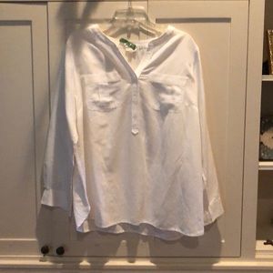 Talbots White linen blouse